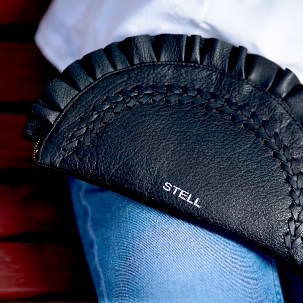 Stell leather clutch wristlet bag